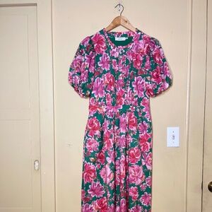 Greylin Green and Pink Floral Dress